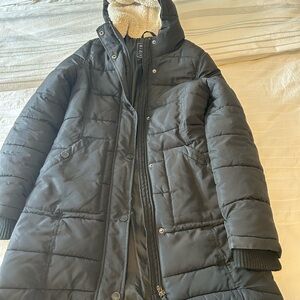 American Eagle Outfitters Black Jacket with Cream Lining